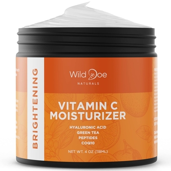 Vitamin C Face & Neck Moisturizer - Firming Eye Cream, Anti-Aging, Glowing Skin with Green Tea, Hyaluronic Acid, Vitamin E, Jojoba Oil 4oz
