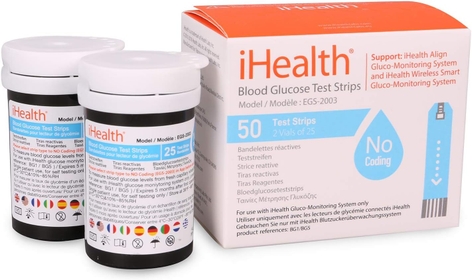 Blood Glucose Test Strips (50 Count), No Coding Blood Sugar Test, Eligible for FSA Reimbursement, Precision Sugar Measurement for Diabetics, Strips Work Only in  Glucose Meters