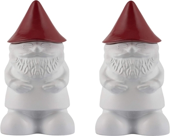 Brand 2-Pack Decorative Gnome Table Torch, for Outdoor Lighting in Patio, Backyard, 7 Inch, Red and White, 1120166
