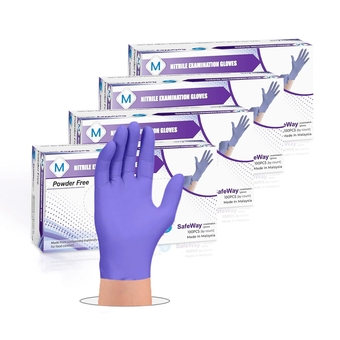 Disposable Nitrile Gloves, 400 Pack, Powder-Free, Latex-Free & Non-Sterile Gloves, Ambidextrous Gloves with Textured Fingertips, Food & Medical-Grade for Cooking, Cleaning, Pet Care, Medium,