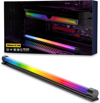 Acrylic ARGB LED Strip for PC with 5V 3-pin ARGB LED Header and SATA Adapter,for Gigabyte RGB Fusion, MSI Mystic Light Sync,LB360(360MM/14.17IN)