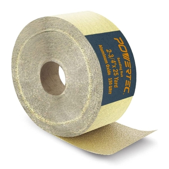 4RA1115V Longboard Continuous Roll 2-3/4” by 25 Yard Sanding Paper, Gold 150 Grit Aluminum Oxide Abrasive Adhesive Backed Sandpaper for Woodworking