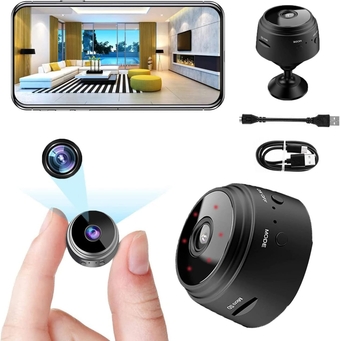 Augele Mini Camera WiFi Wireless Nanny Cam, 1080p HD Home Security Camera,Night Vision Indoor/Outdoor Small Dog Pet Camera for Mobile Phone Applications in Real Time