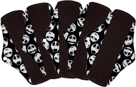 5 Pack 10 Inch Cloth Menstrual Pads,Reusable Sanitary Pads,Washable Panty Liner,Unscented