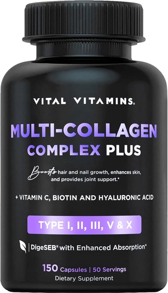 Collagen for Women - Plus Vitamin C, Biotin, Hyaluronic Acid - Type, I, II, III, V & X Multi Complex - 150 Pills