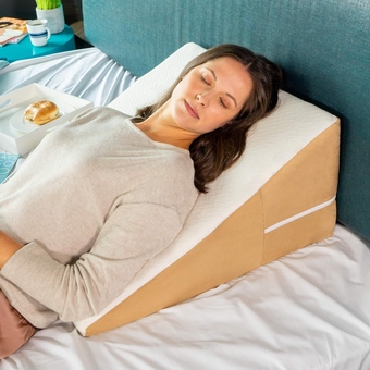 Back Wedge Acid Reflux Memory Foam Pillow with Cooling Tencel Cover, 12”