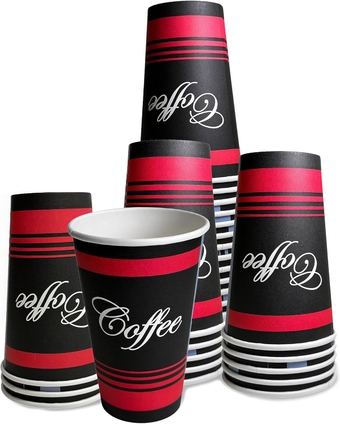 Large 16 oz 150 Count Paper Cups Classic Durable Disposable Paper Cups For Hot/Cold Drink, Coffee, Tea, Cocoa, Travel - Large 16 Ounce Cups, 150 Count Cups