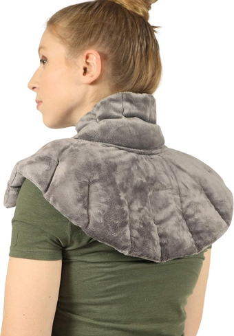 Mars Wellness Heated microwavable Neck and Shoulder Wrap - Herbal Hot/Cold Deep Penetrating Weighted Herbal Aromatherapy Shoulder and Neck Therapy Wrap - Made in The USA (Charcoal)