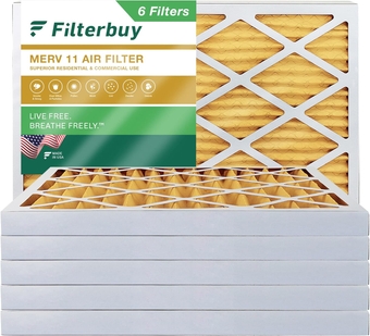 12.5x21x2 Air Filter MERV 11 Allergen Defense (6-Pack), Pleated HVAC AC Furnace Air Filters Replacement (Actual Size: 12.50 x 21.00 x 2.00 Inches)