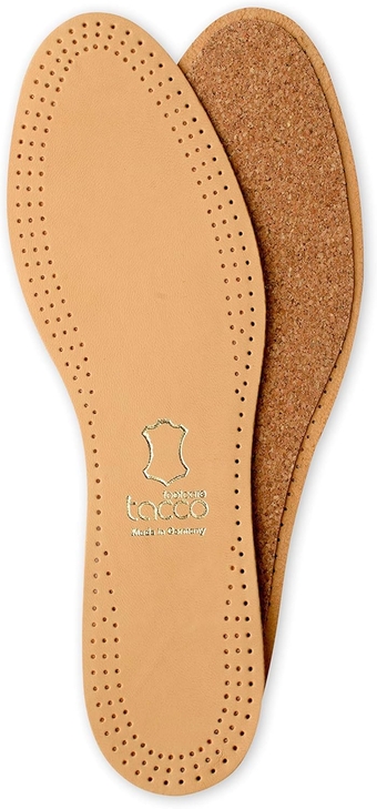 Leather Shoe Insoles Inserts, Replacement Inner Soles for Shoes Boots, Ecological Sheepskin Natural Tanning, with Cork Base,  City, for Men Women (42 EUR/US L11-US M9)
