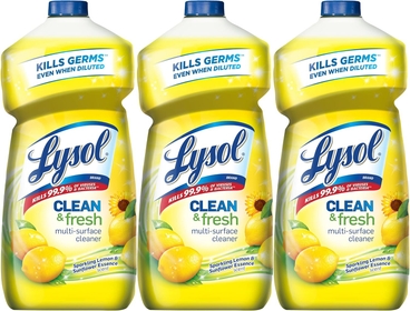 Multi-Surface Cleaner, Sanitizing and Disinfecting Pour, to Clean and Deodorize, Sparkling Lemon and Sunflower Essence, 40 Fl Oz (Pack of 3)