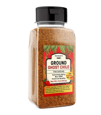 Ground Ghost Chile Pepper, 8 oz, Extremely Hot & Spicy, 500,000 + SHU, Bhut Jolokia Chile Peppers