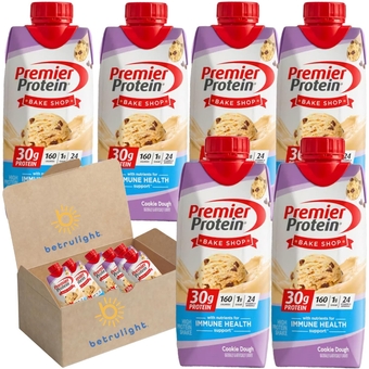 Protein Snacks Bundled with Premier Shakes Nutrition Ready to Drink Protein 30g Shakes Cookie Dough, 11Fl oz. 6 Pack | Every Order is Elegantly Packaged in a Signature  Branded Box
