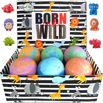 Bath Bombs for Kids with Toys Inside - Organic Bath Fizzies with Surprise Inside. All Natural, Gentle, and Kids Safe, Rainbow Spa Bath Fizz Balls, Easter Basket Stuffers for Kids, Toddlers, Baby