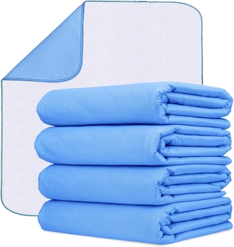 Incontinence Bed Pads (Pack of 4) Washable Pee Pads for Adults, Kids & Pets - Highly Absorbent Pads, 34x36 inches Bed Pads Washable Waterproof Pads for Bed, Reusable Bed Pads & Underpads