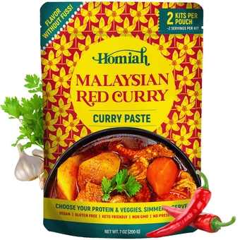 Red Curry Paste - 7 Oz – Gluten Free, Non-GMO Malaysian Curry Paste – Vegan Red Curry Paste, Thai Essentials for Kitchen – Premium Red Thai Curry Paste for Asian Dishes (1 Pack)