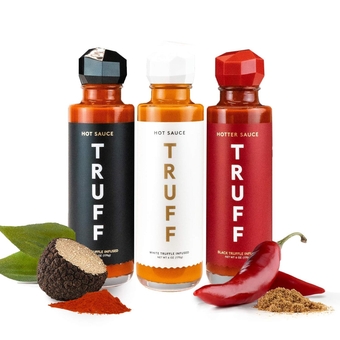 Hot Sauce Complete Bundle, Gourmet Set of the Original, Hotter and White Truffle Edition, Unique Flavor Experiences with Truffle, 3-Bottle Bundle, 3ct 6oz bottles