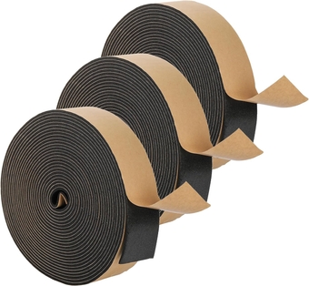 99 Feet Weather Stripping Foam Seal Tape, 2 Inch Wide x 1/8 Inch Thick Self Adhesive Foam Insulation Tape Weatherstrip Soundproof Tape for Pipe, Window Door Seal, Air Conditioner Seal, 3 Rolls