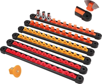 6-Piece ABS Socket Organizer, 1/4-Inch 3/8-Inch 1/2-Inch, 360° Swivel Premium Quality Socket Holders