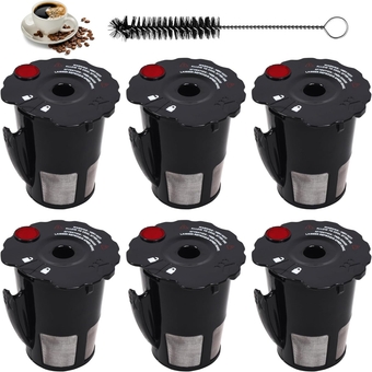 (2024 Update) 6-Pack Universal Fit 119367 Reusable Coffee Keurig Filter Replacement Part - Reusable K Cups for Keurig K-cup 2.0 Series Keurig Reusable Coffee Pods