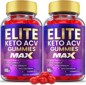 (2 Pack) Elite Keto ACV Gummies - Max Strength Formula - Keto Elite Plus ACV, Keto Elite Gummies, Keto+Elite Gummies Apple Cider Vinegar, Weight Apple Loss Cider, Vitamin B12 Beet Root (120 Gummies)
