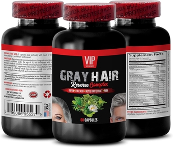 Grey Hair Vitamins for Women - Gray Hair Reverse Complex - Vitamin B6, Biotin, Folic Acid, Catalase, Horse Tail, Saw Palmetto Powder, PABA, L-Tyrosine, catalase, Nettle - 1 Bottle (60 Capsules)