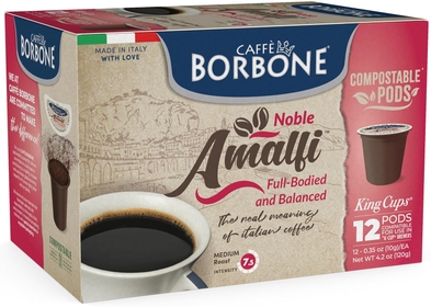Medium Roast Compostable K-Cup® Coffee Pods for Keurig Brewers - Amalfi Blend, Full-Bodied and Balanced Italian Coffee - 72 Count (6 Packs of 12)