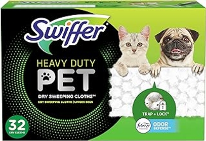 Sweeper Pet, Heavy Duty Dry Sweeping Cloth Refills with Febreze Odor Defense, 32 Count, Liquid