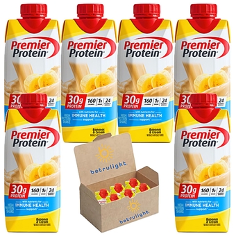 Protein Shake| Our premier Bananas and Cream Flavor has 30g Protein, 1g Sugar, 24 Vitamins & Minerals, Nutrients to Support Immune Health| 11 Fl Oz Pack of 6| Every Order is Elegantly Packaged in a Signature  Branded Box!