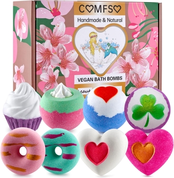 Bath Bombs for Girls - Easter Gifts, Easter Basket Stuffers, Bath Bombs for Kids, Bubble Bath, Handmade Bath Bomb Gift Set, Essential Oil, Relaxing Spa Gifts Basket for Her Wife Mom Women Birthday