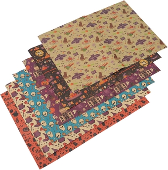 12 Sheets Halloween Wrapping Paper Present Packing Paper Jack o Lantern Wrapping Paper Halloween Present Wrapper Gift Flower Gift Halloween Packaging Paper Flowers Pumpkin