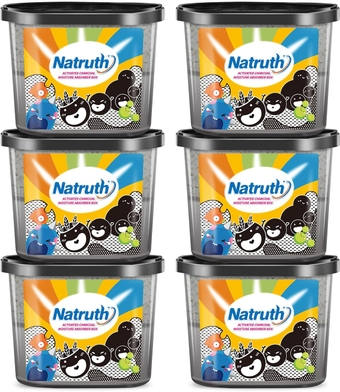 Moisture Absorbers with Activated Charcoal,800ml(6-Pack)*12.5 OZ Portable Closet Dehumidifier, Odor Eliminator Absorber Bucket,Humidity Absorber,Dehumidifier for Bathrooms, Kitchen & Boats