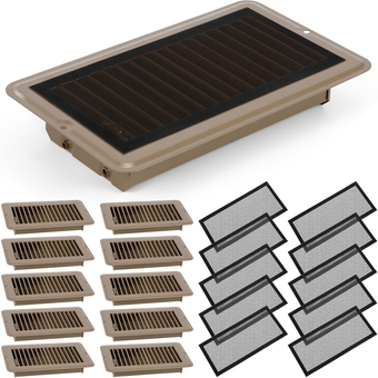 20 Pcs RV Floor Vents Register 4 x 8 Inch with Magnetic Screen Cover Set Heavy Duty Steel Floor Vent Covers with Damper and Register PVC Vent Mesh Filter for Mobile Home Floor Vent Cover