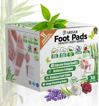 Foot Pads - 11 Natural Ingredients: Bamboo, Ginger and Tourmaline for Best Combination to Boost Energy & Results - 30 Packs