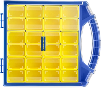 Portable Tool Storage with 24pcs Small Removable Storage Bins,Organization and Storage Small Parts Organizer for Home,DIY,Tool,RC Car Tools, Screws, Nuts 12"L x 10.5"W x 2.2"H (HS-T1A)