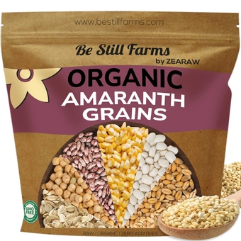 Amaranth Grain Organic (4.8 lb) - Amaranto Bulk Ancient Whole Grain Seeds - Great for Cereal, Flour - Similar to Quinoa | USA Grown | USDA Certified | Vegan | Non-GMO | Gluten Free
