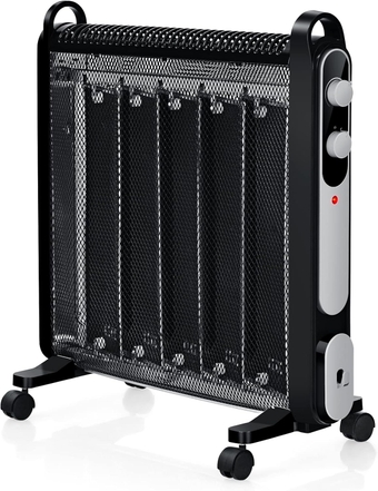 Mica Heater 1500W, Adjustable Thermostat, Tip-Over and Overheat Protection, 2 Heat Settings, Energy-Saving Design, Full Room Quiet, Portable Electric Space Heater for Indoor Use