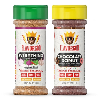 Meal Prep Spices and Toppers, Combo Pack of 2 (Everything, & Chocolate Donut) - Herb, Spice and Seasoning Gift Set, Premium Natural & Healthy Blend - Low Sodium BBQ & Steak Rub by