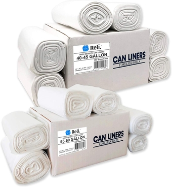 55 Gallon Trash Bags (150 Bags) & 40-45 Gal Trash Bags (150 Bags)