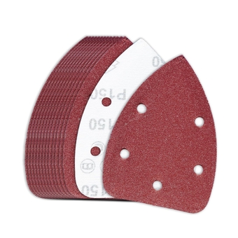 55 Pcs 150 Grit Mouse Sandpaper, Aluminum Oxide Detail Sander Sandpaper Mouse Sanding Pads, Hook and Loop Palm Sander Pads Triangle Sanding Sheets for 140mm Sanding Machine (150 Grit)