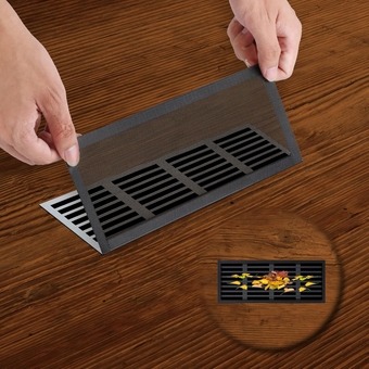 8pcs Floor Vent Mesh Covers, 4x10inch PVC Rectangle Air Vent Screen Cover Strong Magnetic Vent Covers Black Vent Covers for Home Floor Wall Ceiling Catch Debris Hairs PC Dust Filter