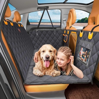 Back Seat Extender for Dogs, Hard Bottom Dog Car Seat Cover for Back Seat Bed for Car Camping Mattress, Dog Hammock for Car Travel Bed, Car Bed Mattress for Car SUV Truck