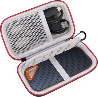 Hard Carrying Case for SanDisk Extreme Pro/SanDisk Extreme Portable External SSD 500GB 1TB 2TB 4TB USB-C Solid State Drive EVA Shockproof Water Repellent Protective Storage Travel Bag, Black
