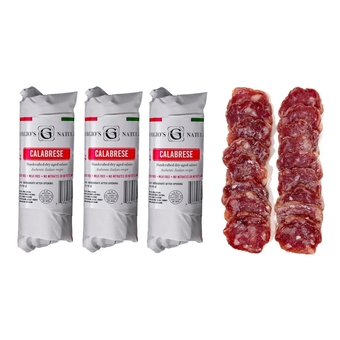Giorgio’s  Handcrafted Dry-Aged Salami – Calabrese 5 Ounce Pack of 3, Authentic Italian Sausage, Hard Salami, Charcuterie Meat