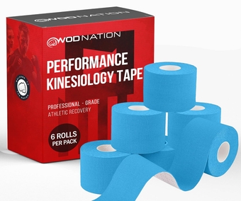 Kinesiology Tape Roll【6-Pack】 Latex Free, Waterproof Athletic Tape, Tape, Sports Tape for Pain Relief - Supports & Stabilizes Knee, Muscles, Joints - 2 Inch x 16.4 Feet Roll, Blue