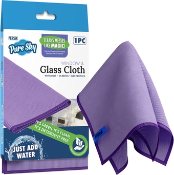 Pure-Sky Car Window Glass Cleaning Cloth - JustAdd Water No Detergents Needed – Streak Free Magic Ultra Microfiber Car Window Cleaner - for Windows, Glass, Mirror and Screen - Leaves no Wiping Marks