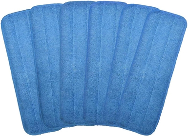 Microfiber Replacement Mop Pad, 18" x 6" Wet & Dry Home & Commercial Cleaning Refills, Reusable Floor Mop Pads (6 Pack)