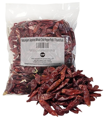 Japones Whole Chile Pepper Pods 1 Pound Bulk-Hot & Spicy Mexican Pepper For Meals, Meat Rubs Or To Make Sauces