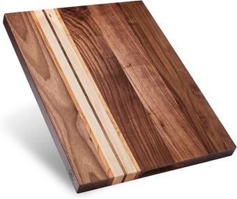 , Large Walnut/Cherry/Maple Wood Cutting Board for Kitchen, Charcuterie Wooden Board, Sorting Compartment, Reversible 17x13x1.1 in (Gift Box Included)