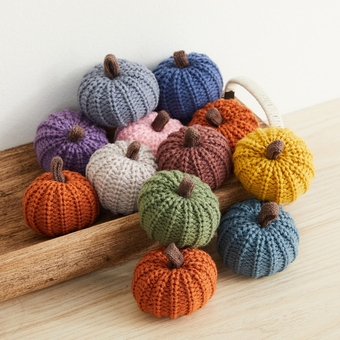 Mini Knit Pumpkins - Rustic Home Decor, Bowl Fillers, Shelf Decor Accents, Fall Wedding Decor, Cozy Home, Garland or Ornaments (Set of 12)